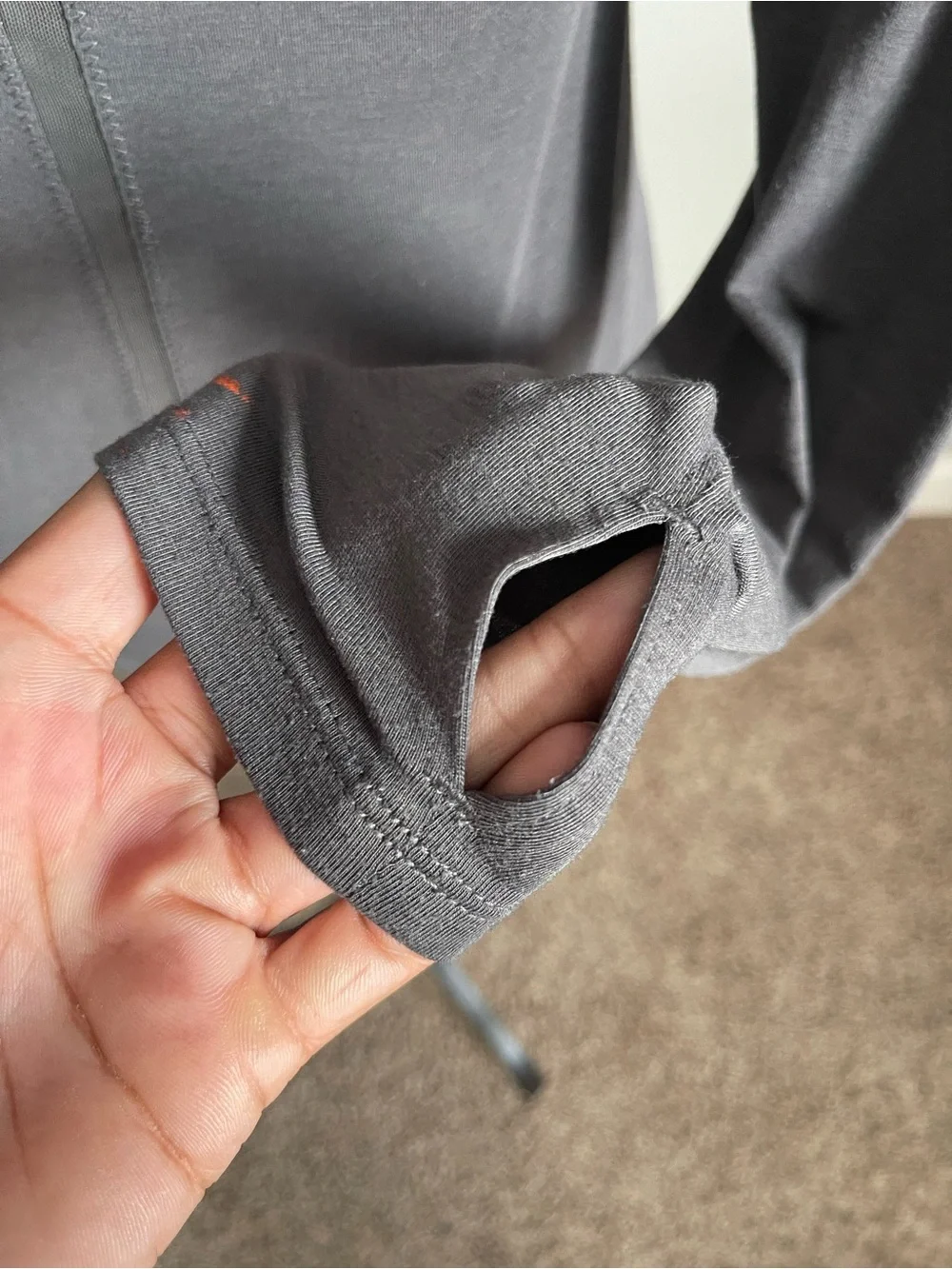 ATHLETA | Industry Dark Gray Wool Blend Crewneck Long-Sleeve Tee Sz XS